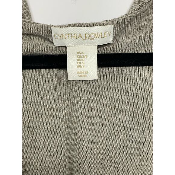 Cynthia Rowley Cardigan Linen Open Front Hooded Roll Tab Long Sleeve Pockets S - Picture 5 of 9